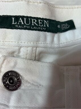 Ralph Lauren White Embossed Leather Label Jeans
